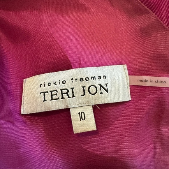 Rickie Freeman For Teri Jon Fuchia Sleeveless Formal Silk Wool Blend Dress S 10 - Picture 8 of 16